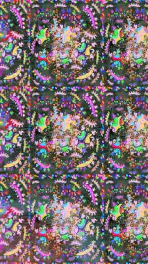 Renkli unsurlarla hareketli arka plan görüntüleri. Çiçekler. Eski model. Bayrak tarzı. Video kaydı. Şablon. Döngü. Kusursuz..