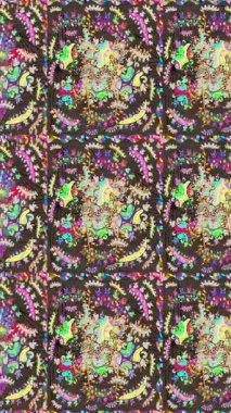 Renkli unsurlarla hareketli arka plan görüntüleri. Çiçekler. Eski model. Bayrak tarzı. Video kaydı. Şablon. Döngü. Kusursuz..