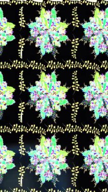 Renkli unsurlarla hareketli arka plan görüntüleri. Çiçekler. Eski model. Bayrak tarzı. Video kaydı. Şablon. Döngü. Kusursuz..