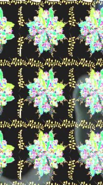 Renkli unsurlarla hareketli arka plan görüntüleri. Çiçekler. Eski model. Bayrak tarzı. Video kaydı. Şablon. Döngü. Kusursuz..