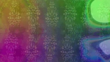 Renkli unsurlarla hareketli arka plan görüntüleri. Çiçekler. Eski model. Bayrak tarzı. Video kaydı. Şablon. Döngü. Kusursuz..