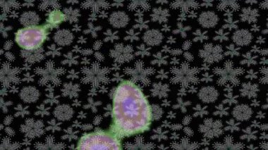 Renkli unsurlarla hareketli arka plan görüntüleri. Çiçekler. Eski model. Bayrak tarzı. Video kaydı. Şablon. Döngü. Kusursuz..