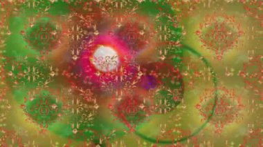 Renkli unsurlarla hareketli arka plan görüntüleri. Çiçekler. Eski model. Bayrak tarzı. Video kaydı. Şablon. Döngü. Kusursuz..