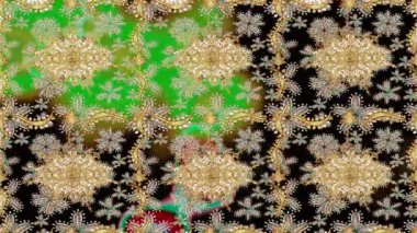 Renkli unsurlarla hareketli arka plan görüntüleri. Çiçekler. Eski model. Bayrak tarzı. Video kaydı. Şablon. Döngü. Kusursuz..