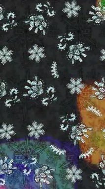 Renkli unsurlarla hareketli arka plan görüntüleri. Çiçekler. Eski model. Bayrak tarzı. Video kaydı. Şablon. Döngü. Kusursuz..