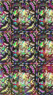 Renkli unsurlarla hareketli arka plan görüntüleri. Çiçekler. Eski model. Bayrak tarzı. Video kaydı. Şablon. Döngü. Kusursuz..