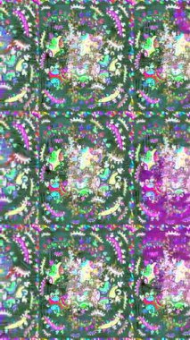 Renkli unsurlarla hareketli arka plan görüntüleri. Çiçekler. Eski model. Bayrak tarzı. Video kaydı. Şablon. Döngü. Kusursuz..