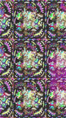 Renkli unsurlarla hareketli arka plan görüntüleri. Çiçekler. Eski model. Bayrak tarzı. Video kaydı. Şablon. Döngü. Kusursuz..