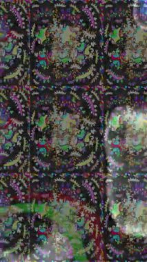 Renkli unsurlarla hareketli arka plan görüntüleri. Çiçekler. Eski model. Bayrak tarzı. Altın, altın. Video kaydı. Şablon.