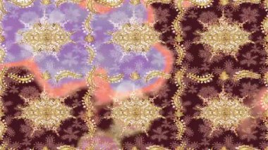 Renkli unsurlarla hareketli arka plan görüntüleri. Çiçekler. Eski model. Bayrak tarzı. Video kaydı. Şablon. Döngü. Kusursuz..
