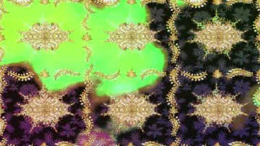 Renkli unsurlarla hareketli arka plan görüntüleri. Çiçekler. Eski model. Bayrak tarzı. Video kaydı. Şablon. Döngü. Kusursuz..