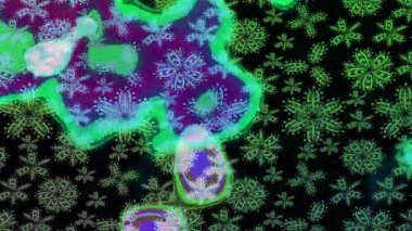 Renkli unsurlarla hareketli arka plan görüntüleri. Çiçekler. Eski model. Bayrak tarzı. Video kaydı. Şablon. Döngü. Kusursuz..