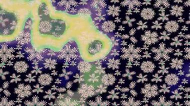 Renkli unsurlarla hareketli arka plan görüntüleri. Çiçekler. Eski model. Bayrak tarzı. Video kaydı. Şablon. Döngü. Kusursuz..