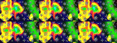 Yeşil renkli çiçekler. Raster illüstrasyonu. Küçük çiçekte sevimli çiçek deseni var..