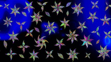 Suluboya tarzında siyah renkte çiçekler. Raster illüstrasyonunda çiçek deseni çizimi.