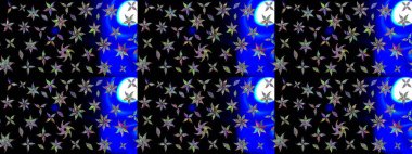 Raster illüstrasyonu. Düz Çiçek Elementleri Tasarımı. Şirin çiçek elementleri. Taslak desenli, modaya uygun kumaş deseni. Renkli Bahar Teması çizim şablonu.