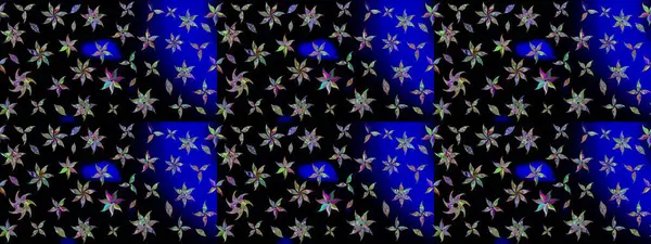 Siyah renkli çiçekler. Şatafatlı bahar bahçesi dokusu. Siyah renkte çiçek çizimi. Raster illüstrasyonu. Çiçek deseni.