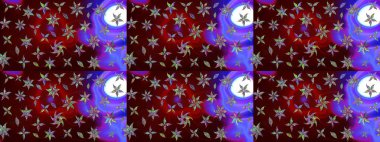 Raster illüstrasyonu. Kahverengi renkte zarif çiçekli suluboya. Düz Çiçek Elementleri Tasarımı. Renkli Bahar Teması çizim şablonu.