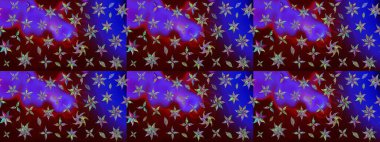 Raster illüstrasyonu. Suluboya çiçekli çiçek deseni. Kahverengi renkli güzel tekstil.