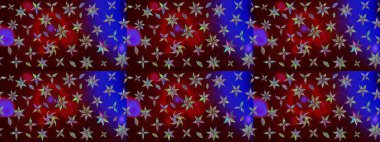 Çizim çiçek deseni duvar kâğıdı olarak kullanılabilir. Raster illüstrasyonu. Kahverengi renkte çiçekler.