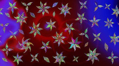 Vadinin çiçekleri kahverengi renklerde. Raster çiçek desenleri çiziyor..