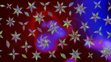 Çiçek arkaplan. Çiçek duvar kâğıdı. Kahverengi renkli şirin tekstil. Renkli çizim kalıbı. Raster illüstrasyonu.