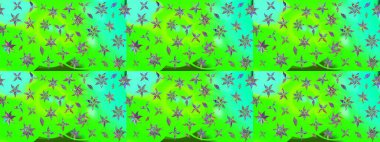 Asya tekstil tarzında. Yeşil renkli çiçekler. Raster illüstrasyonu. Raster illüstrasyonu. Çiçek desenini çiz.