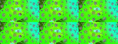 Yeşil renkli çiçekler. Tropik çiçek desenleri. Raster illüstrasyonu.