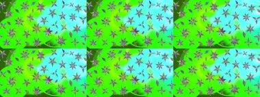 Renkli Bahar Teması eskiz kalıbı. Düz Çiçek Elementleri Tasarımı. Raster illüstrasyonundaki çiçek desenli çizim. Yeşil renkte çiçekler.