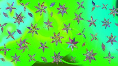 Yeşil renklerde. Raster illüstrasyonu. Taslak dekoratif arka plan, çiçek mandala. Çiçek..