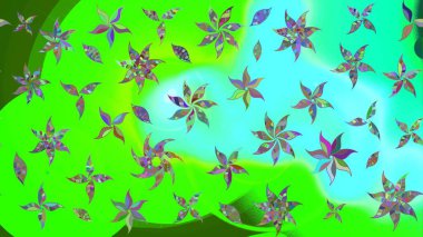 Üst manzara, yumuşak stil. Çiçek kompozisyonu, el boyası, hassas şablon. Yeşil renkte manzaralı çiçek deseni. Sevgililer günü ve tebrik kartı konsepti için şık bir davet.