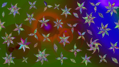 Parlak elementlerin. El çizimi Raster çizimi. Çizim çiçek deseni duvar kağıdı, web sitesi arkaplanı, paket kağıdı, davetiye, broşür, pankart veya web sitesi için kullanılabilir.