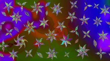 Kahverengi renklerde bahar çiçekleri. Çiçekli yumuşak bir eskiz şekli. Raster çiçekleri klasik tarzda çizilmiş. Raster illüstrasyonu.