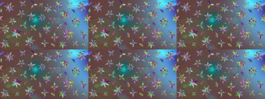 Kahverengi renkli bitkilerden oluşan parlak çiçekli çizim deseni.