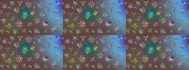 Küçük kahverengi çiçeklerdeki oldukça eski bir besin torbası deseni. Tekstil, kumaş, kapaklar, duvar kağıtları, baskı, paket, koleksiyon defteri, örgü, dekupaj için çiçek arkaplanı..