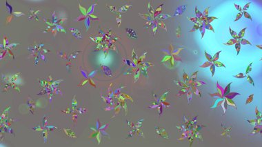 Hoş bir çiçek geçmişi var. Güzel kumaş deseni. Raster illüstrasyonu. Küçük çiçekte çizim deseni.