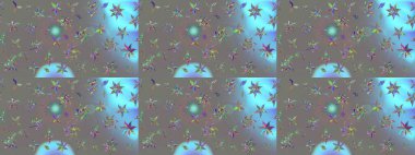 Renkli Bahar Teması eskiz kalıbı. Düz Çiçek Elementleri Tasarımı. Parlak arkaplan eskiz desenli çiçekli fantezi tasarımı.