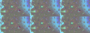 Gri renkli çiçekler. Renkli Bahar Teması eskiz kalıbı. Çiçek desenli çizim. Raster illüstrasyonu. Asya tekstil tarzında. Düz Çiçek Elementleri Tasarımı.