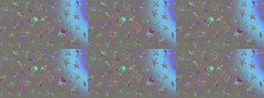 Raster illüstrasyonu. Klasik çiçek tasarımı elementleri. Gri kıvırcık çiçekler gri renkte şekillenir.