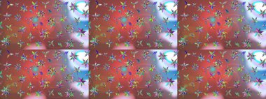 Raster illüstrasyonundaki çiçek desenli çizim. Kahverengi renkte çiçekler.