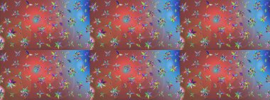 Desen, çizim, çiçek sınırı. Eski moda arka plan. Kıvırcık, parlak örgü. Güzel, parlak, pürüzsüz kumaş, tuval. Çiçek çelengi. Raster illüstrasyonu.