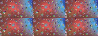 Nazik, sevimli çiçek arkaplanı. Çiçekli karalama şeklinde Raster çiçek deseni. Kahverengi renkte çiçekler.