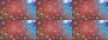 Nazik, narin çiçek arkaplanı. Kahverengi renkli çiçekler. Raster çiçek desenli ve çiçekli..