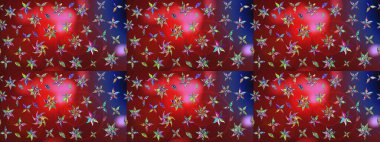 Çiçekli karalama şeklinde Raster çiçek deseni. Yumuşak, yaz çiçekli arka plan. Kırmızı renkte çiçekler.