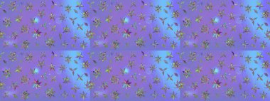 Küçük menekşe çiçekleri içinde oldukça eski bir besin torbası deseni. Tekstil, kumaş, kapaklar, duvar kağıtları, baskı, paket, koleksiyon defteri, örgü, dekupaj için çiçek arkaplanı..