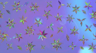 Mor renkli çiçekler. Düz Çiçek Elementleri Tasarımı. Sevimli çiçek raster deseni. Renkli Bahar Teması çizim şablonu.