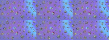 Motley illüstrasyonu. Küçük renkli çiçekler. Moda baskıları için zarif bir şablon. Küçük çiçekte güzel bir desen. Çiçekli bahar çiçekleri.