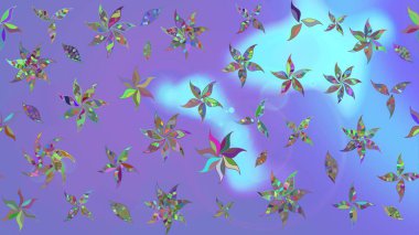 Mor renklerde. Çiçek. Taslak dekoratif arka plan, çiçek mandala. Raster illüstrasyonu.