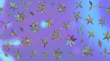 Mor renklere karalamalar çizilmiş çiçek deseni. Raster illüstrasyonu.