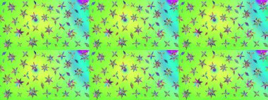 Raster illüstrasyonu. Suluboya tarzında yeşil renkte. Küçük çiçekli bahar deseni çiz.